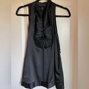 BCBGMaxAzria silk mandarin ruffle blouse